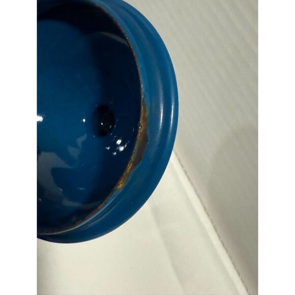 Vintage 1960's Robin egg Blue enamelware Small Teapot, 5 inch - Picture 15 of 15